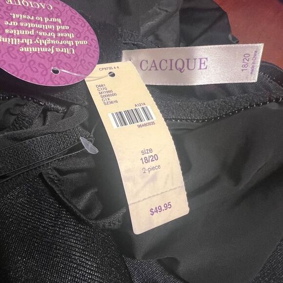 Cacique Seriously Sexy Collection Teddie and Panty Set Black 18/20 Feminine Goth - Picture 13 of 16